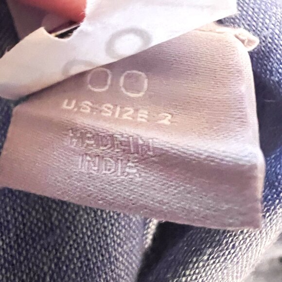 Chicos chambray denim Linen Blend Button Seam Maxi Dress size 2 - Picture 9 of 11